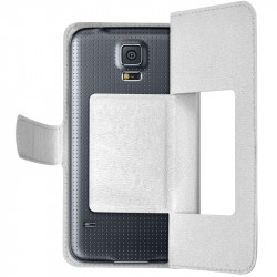 Housse Etui S-View Universel M Couleur Blanc pour Smartphone