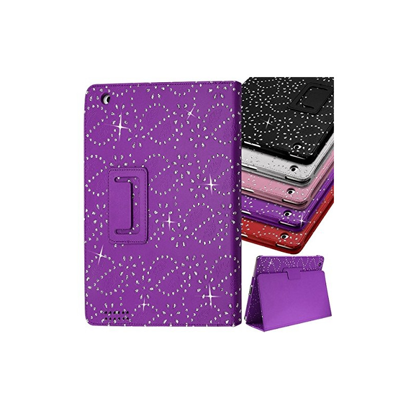 Etui pour Apple iPad 4 Retina Style Diamant Couleur Violet
