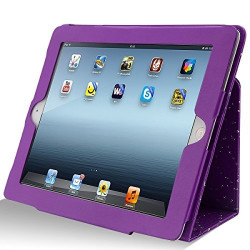 Etui pour Apple iPad 4 Retina Style Diamant Couleur Violet
