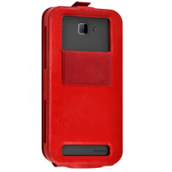 Etui Coque Silicone S-View rouge Universel XL pour Alcatel A7