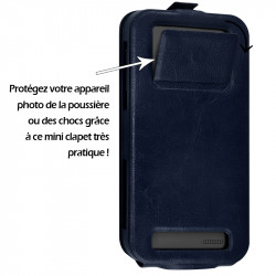 Etui Coque Silicone S-View bleu Universel XL pour Alcatel A7