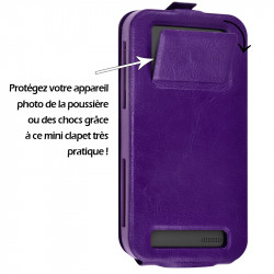 Etui Coque Silicone S-View violet Universel XL pour Logicom M Bot 551