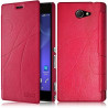 Housse Etui à rabat et porte-carte pour Sony Xperia M2 couleur Rose Fushia + Film de Protection
