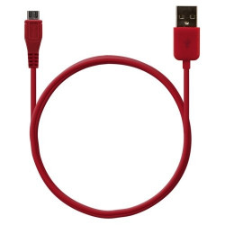 Chargeur voiture allume cigare USB avec câble data couleur rouge pour HTC : Desire C / Explorer / One V / Raider 4G /
