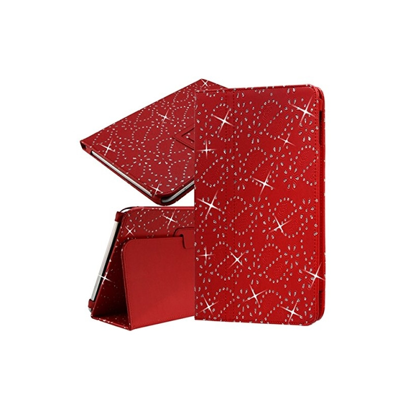 Etui Universel M Diamant Couleur Rouge pour Tablette Apple iPad Wi-Fi (2017)