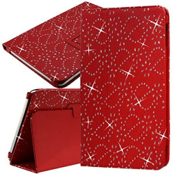 Housse Etui Universel Style Diamant Couleur Rouge pour Tablette Apple iPad Mini 3 7"