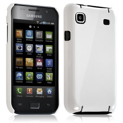Housse étui coque rigide brillante pour Samsung Galaxy S i9000 couleur blanc