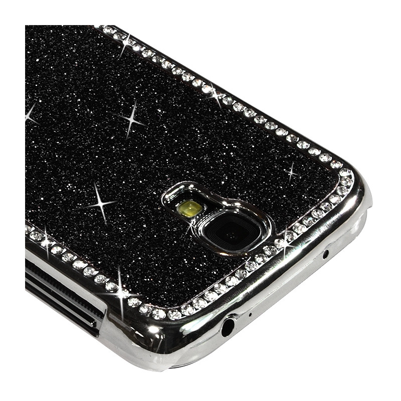 Housse Etui Coque Rigide pour Samsung Galaxy S4 Style Paillette aux Diamants Couleur Noir