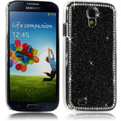 Housse Etui Coque Rigide pour Samsung Galaxy S4 Style Paillette aux Diamants Couleur Noir