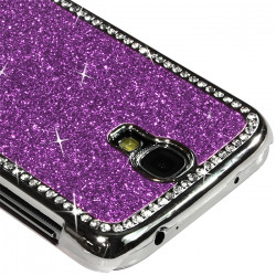Housse Etui Coque Rigide pour Samsung Galaxy S4 Style Paillette aux Diamants Couleur Violet