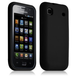 Housse etui coque en silicone semi-translucide pour Samsung Galaxy S i9000 couleur Noir