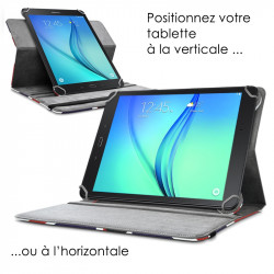 Etui Support Universel L Motif HF01 pour Tablette Samsung Galaxy Tab A6 T580 10"