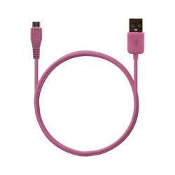 Chargeur voiture allume cigare USB avec câble data pour Samsung Galaxy S4 Active Couleur Rose Pâle