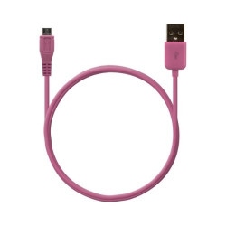 Chargeur voiture allume cigare USB avec câble data pour Wiko Cink Peax Couleur Rose Pâle