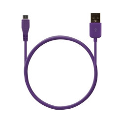 Chargeur voiture allume cigare USB avec câble data pour Wiko Darkside Couleur Violet