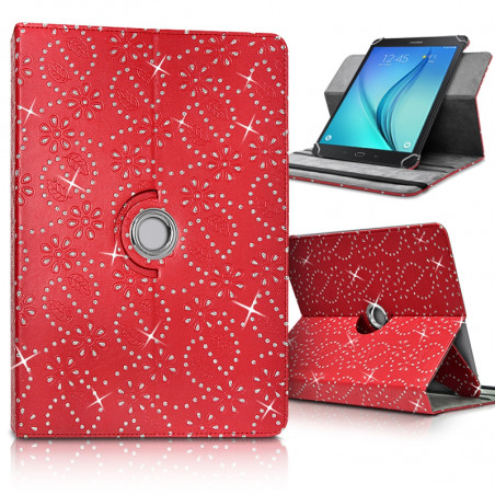 Etui Support Universel L Diamant Rouge pour Tablette Samsung Galaxy Tab S3 9.7"