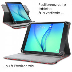 Etui Support Universel L Diamant Rouge pour Tablette Samsung Galaxy Tab S3 9.7"