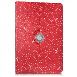 Etui Support Universel L Diamant Rouge pour Tablette Asus Zenpad 10 Z301ML 10"