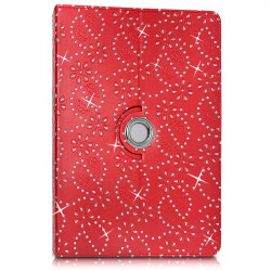 Etui Support Universel L Diamant Rouge pour Tablette Archos 101e Neon 10.1 pouces