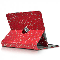 Etui Support Universel L Diamant Rouge pour Tablette Archos 101d Neon 10.1 pouces