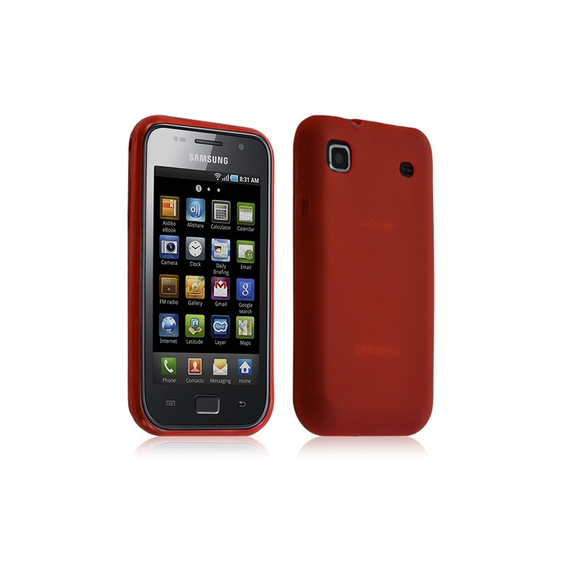 Housse étui coque gel translucide Samsung Galaxy S i9000 couleur rouge