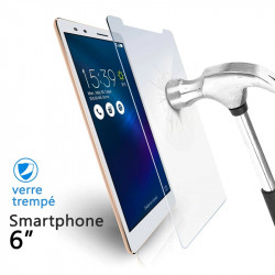 Verre Trempé Universel pour Smartphones 6 pouces (dimensions 7.7 x 15,5 cm)