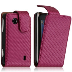 Housse coque etui gaufré pour Sony Ericsson Txt Pro CK15i couleur rose fushia