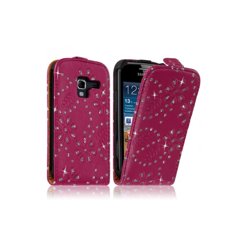 Housse Coque Etui Pour Samsung Galaxy Ace 2 Style Diamant Couleur Rose Fushia