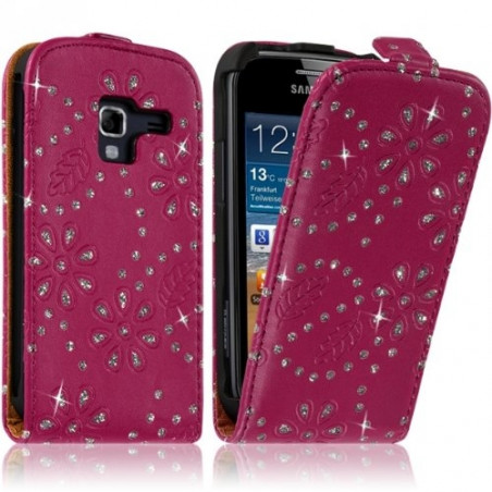 Housse Coque Etui Pour Samsung Galaxy Ace 2 Style Diamant Couleur Rose Fushia