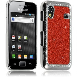 Housse Etui Coque Rigide pour Samsung Galaxy Ace Style Paillette aux Diamants Couleur Rouge