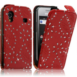 Housse Coque Etui Pour Samsung Galaxy Ace Style Diamant Couleur Rouge