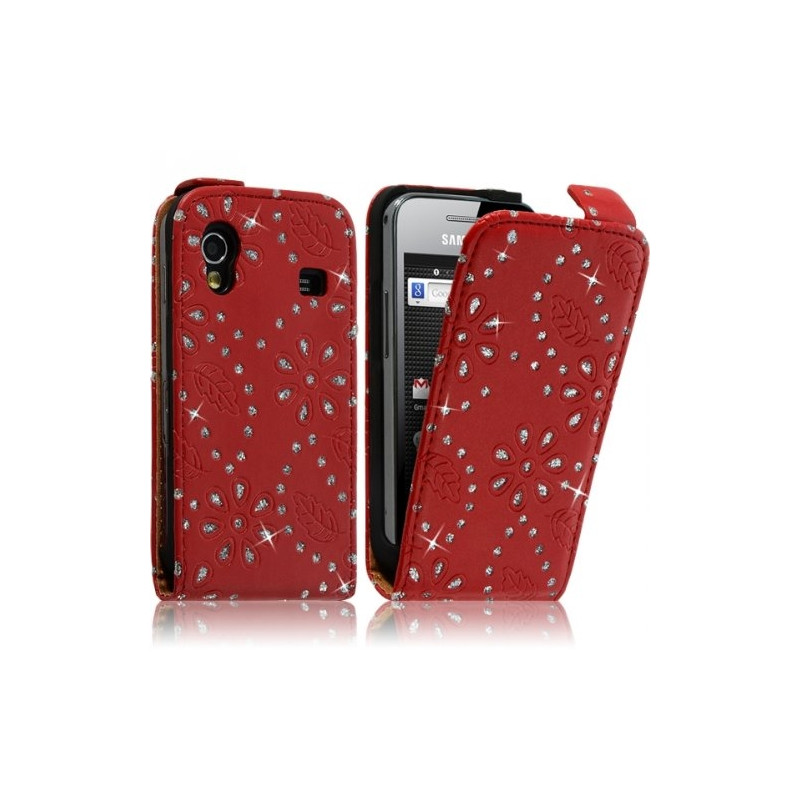 Housse Coque Etui Pour Samsung Galaxy Ace Style Diamant Couleur Rouge