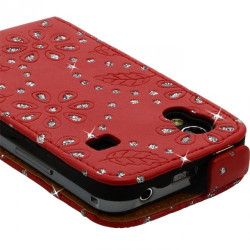 Housse Coque Etui Pour Samsung Galaxy Ace Style Diamant Couleur Rouge