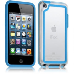 Housse Etui Coque Bumper bleu clair pour Apple iPod Touch 4G + chargeur auto