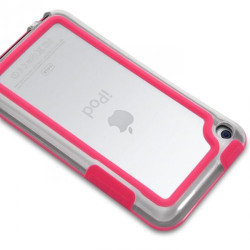 Housse Etui Coque Bumper rose pour Apple iPod Touch 4G + chargeur auto