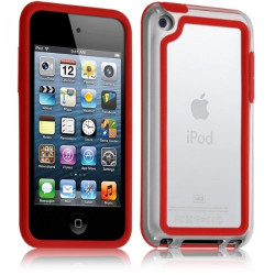 Housse Etui Coque Bumper rouge pour Apple iPod Touch 4G + chargeur auto