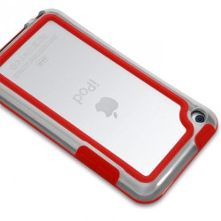 Housse Etui Coque Bumper rouge pour Apple iPod Touch 4G + chargeur auto