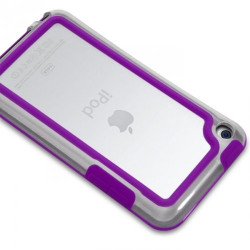 Housse Etui Coque Bumper violet pour Apple iPod Touch 4G + chargeur auto