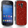 Housse Etui Coque Rigide pour Samsung Galaxy Trend Style Paillette Rouge