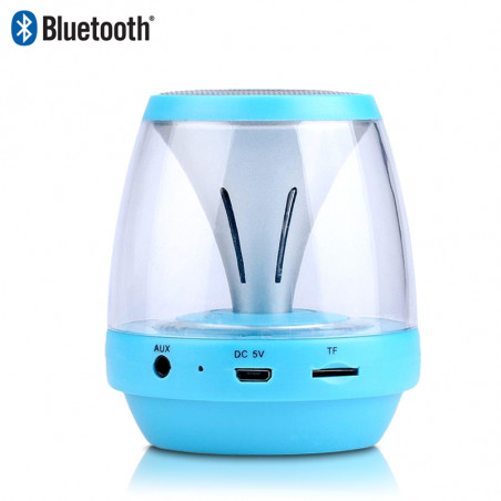 Mini Enceinte Portable Chrome Bluetooth Speaker Music couleur bleu pour Smartphone Tablette PC 