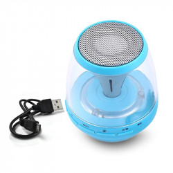 Mini Enceinte Portable Chrome Bluetooth Speaker Music couleur bleu pour Smartphone Tablette PC 