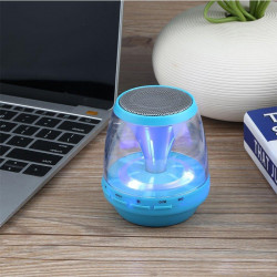 Mini Enceinte Portable Chrome Bluetooth Speaker Music couleur bleu pour Smartphone Tablette PC 