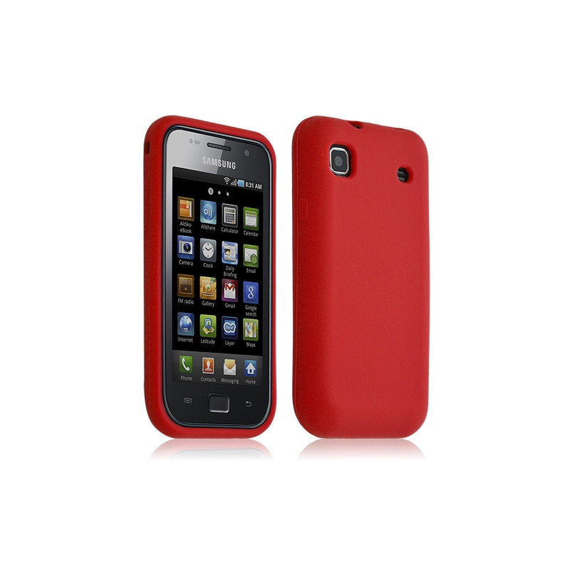coque en silicone semi-translucide pour Samsung Galaxy SCL i9003 couleur Rouge