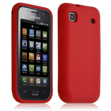 coque en silicone semi-translucide pour Samsung Galaxy SCL i9003 couleur Rouge