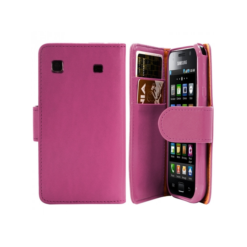 Housse Coque Etui Portefeuille pour Samsung Galaxy SCL i9003 Couleur Rose Fuschia