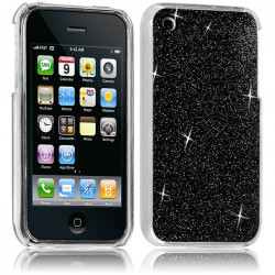 Housse Etui Coque Rigide pour Apple iPhone 3G/3GS Style Paillette Couleur Noir
