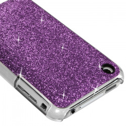 Housse Etui Coque Rigide pour Apple iPhone 3G/3GS Style Paillette Couleur Violet