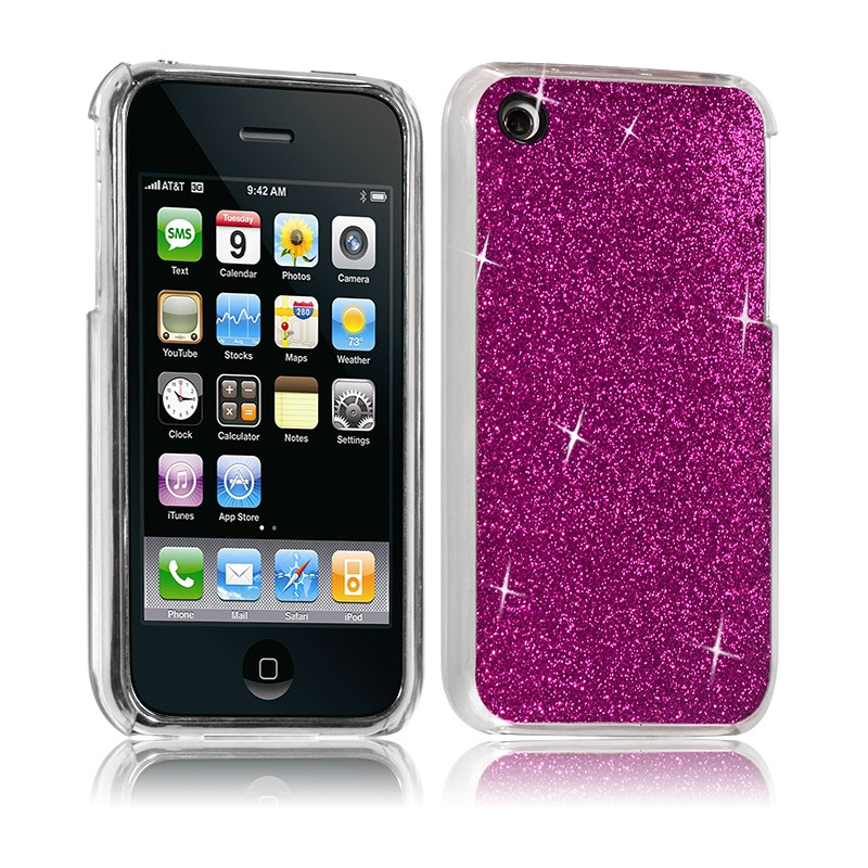 Coque Rigide pour Apple iPhone 3G/3GS Style Paillette Couleur Rose Fushia