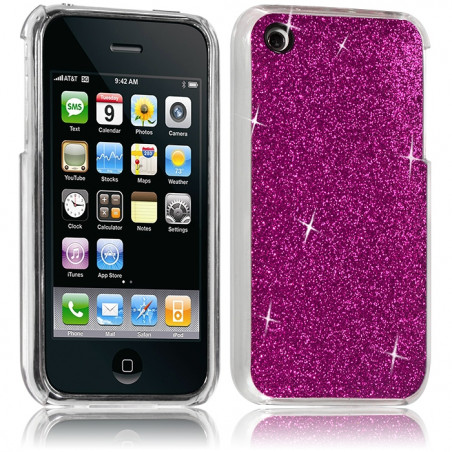 Coque Rigide pour Apple iPhone 3G/3GS Style Paillette Couleur Rose Fushia