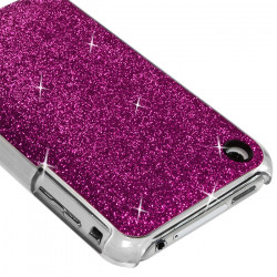 Housse Etui Coque Rigide pour Apple iPhone 3G/3GS Style Paillette Couleur Rose Fushia